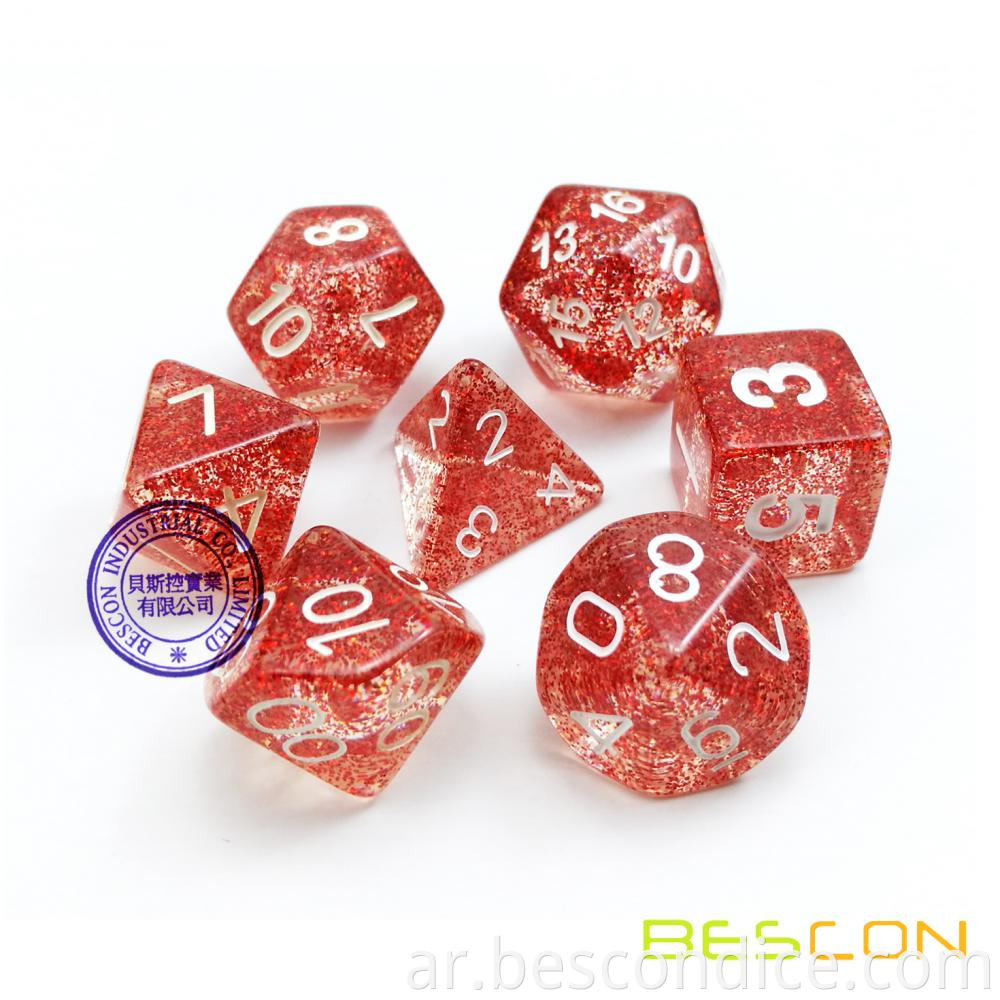 Glitter Transparent Role Playing Dice Assorted Colors 1